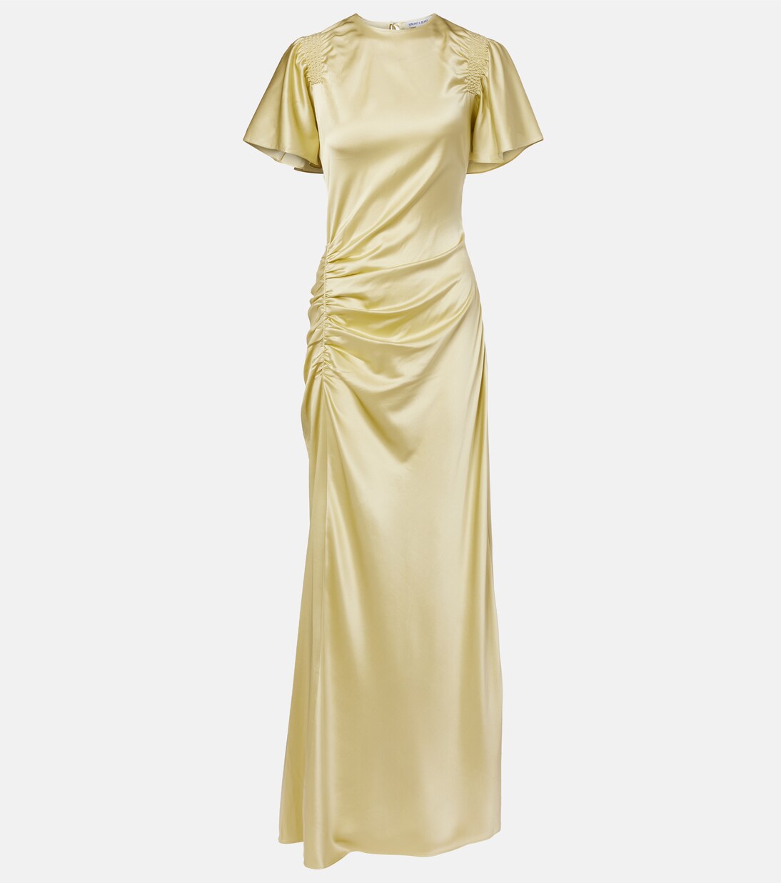 Huntleigh褶饰真丝混纺缎布长礼服 | Veronica Beard