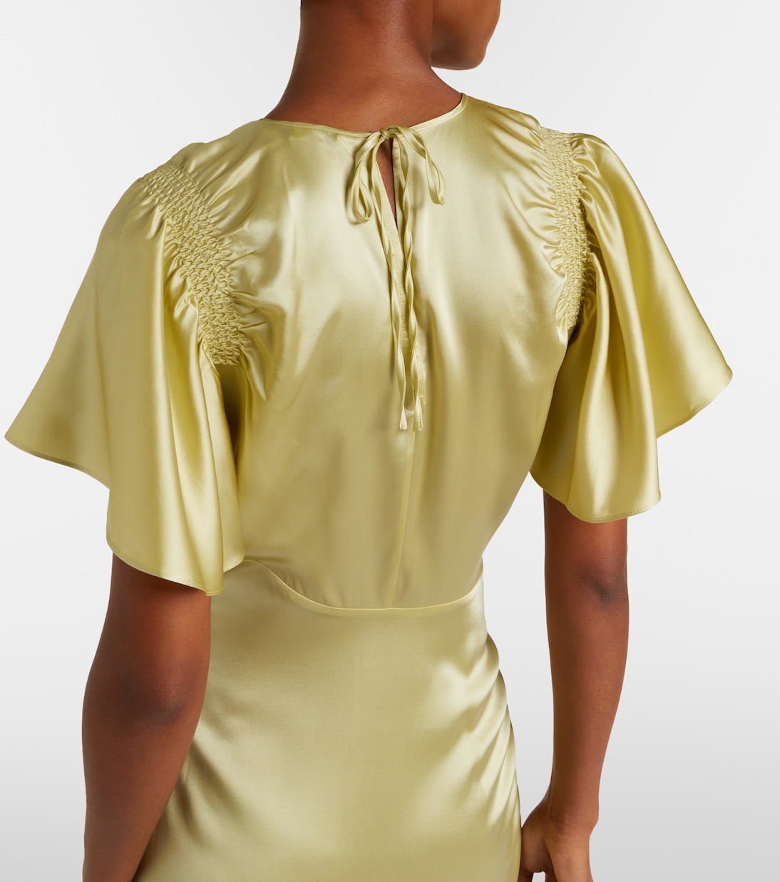 Huntleigh褶饰真丝混纺缎布长礼服 | Veronica Beard