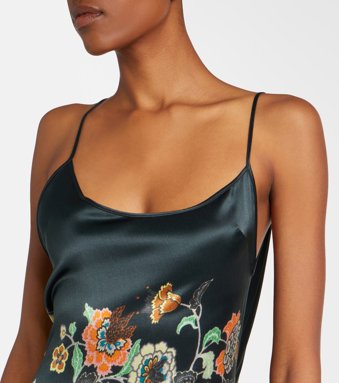 Floral silk satin gown  | Roberto Cavalli