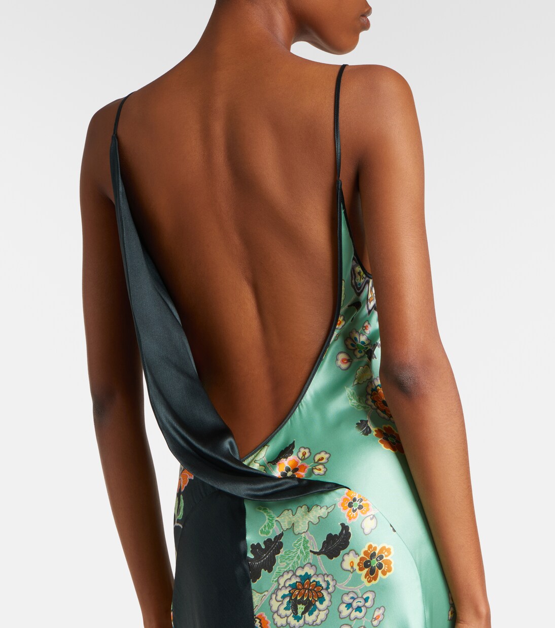 Floral silk satin gown  | Roberto Cavalli