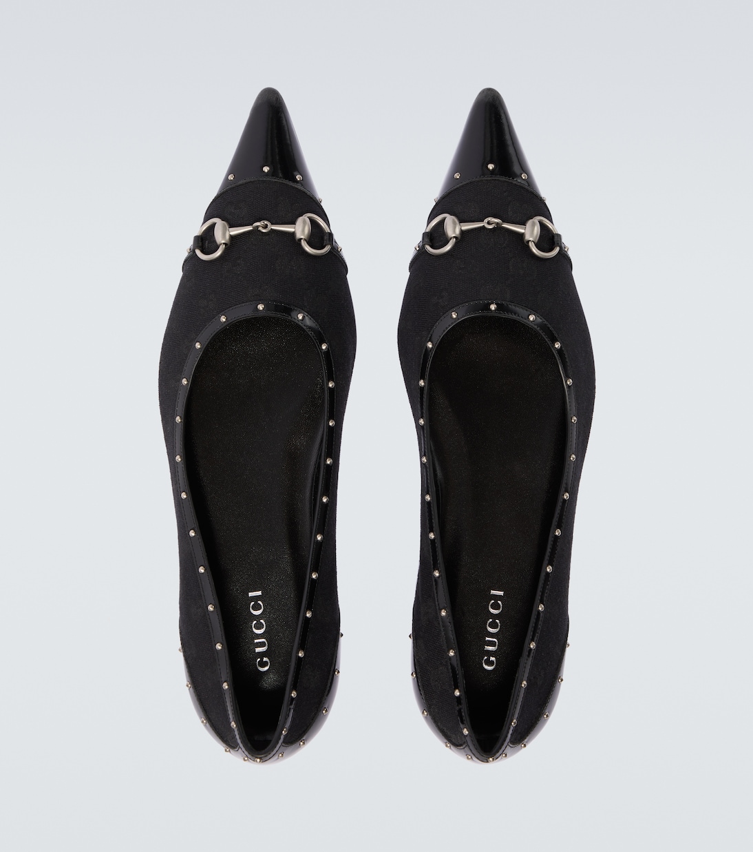 Horsebit GG Canvas studded flats | Gucci