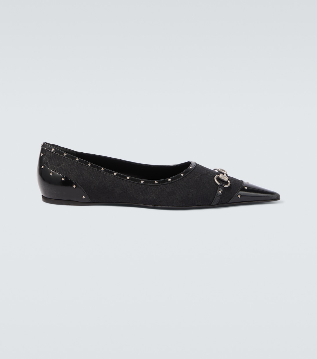 Horsebit GG Canvas studded flats | Gucci
