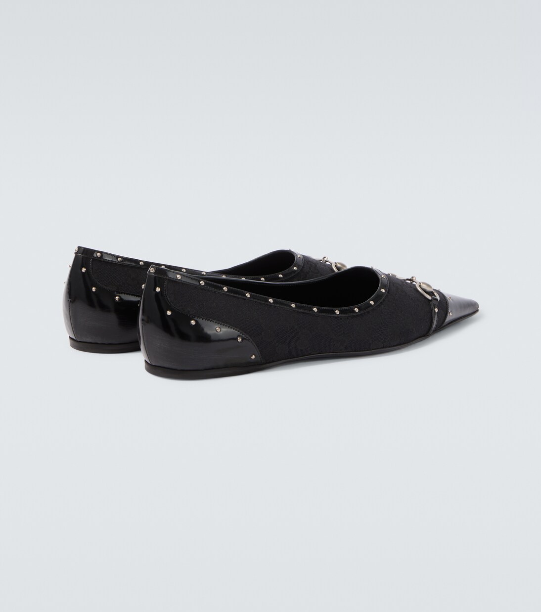 Horsebit GG Canvas studded flats | Gucci