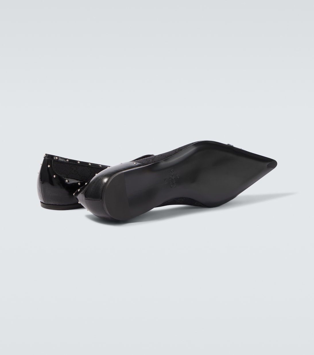 Horsebit GG Canvas studded flats | Gucci