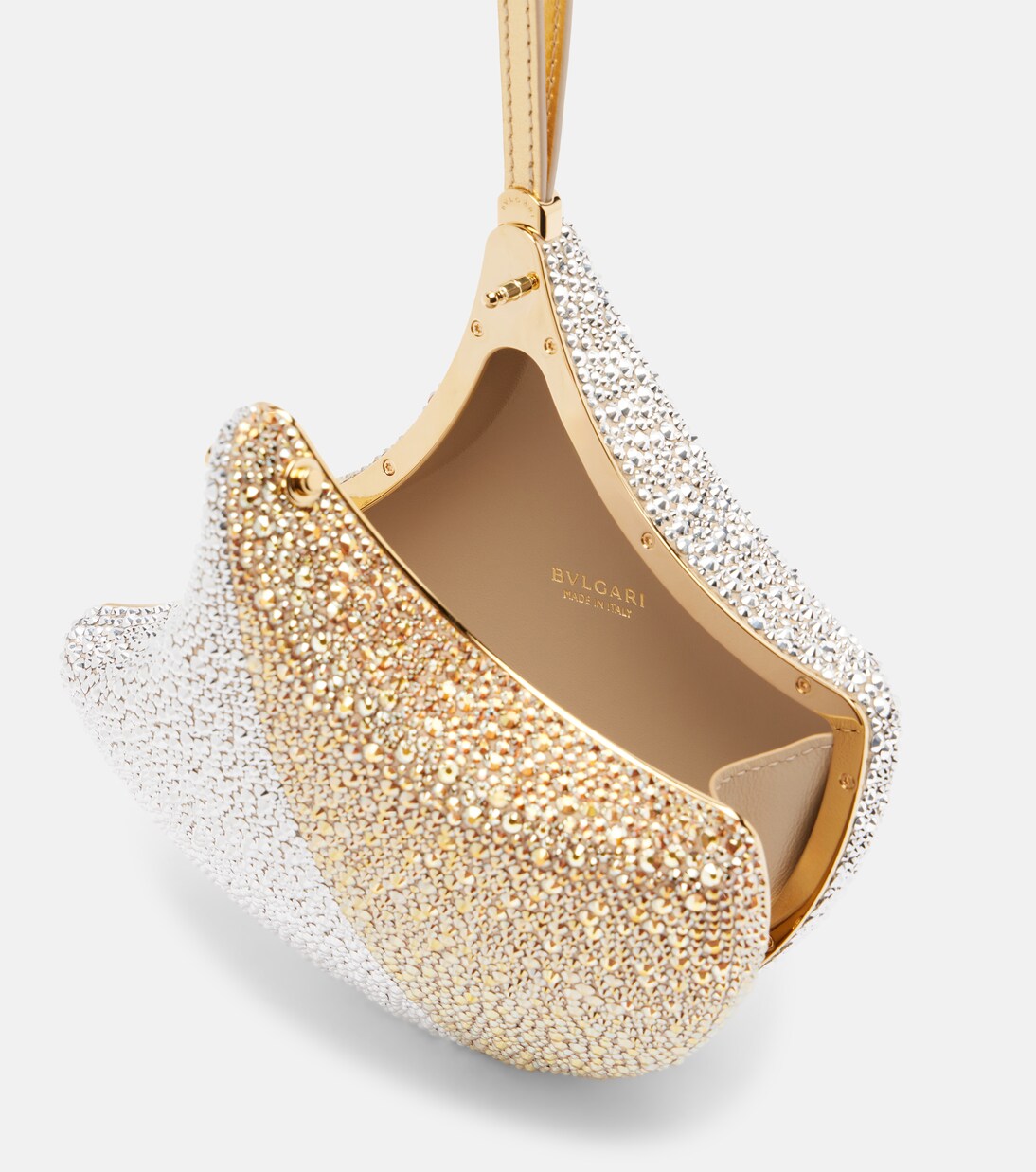 Verzierte Clutch Ginkgo aus Veloursleder | Bvlgari