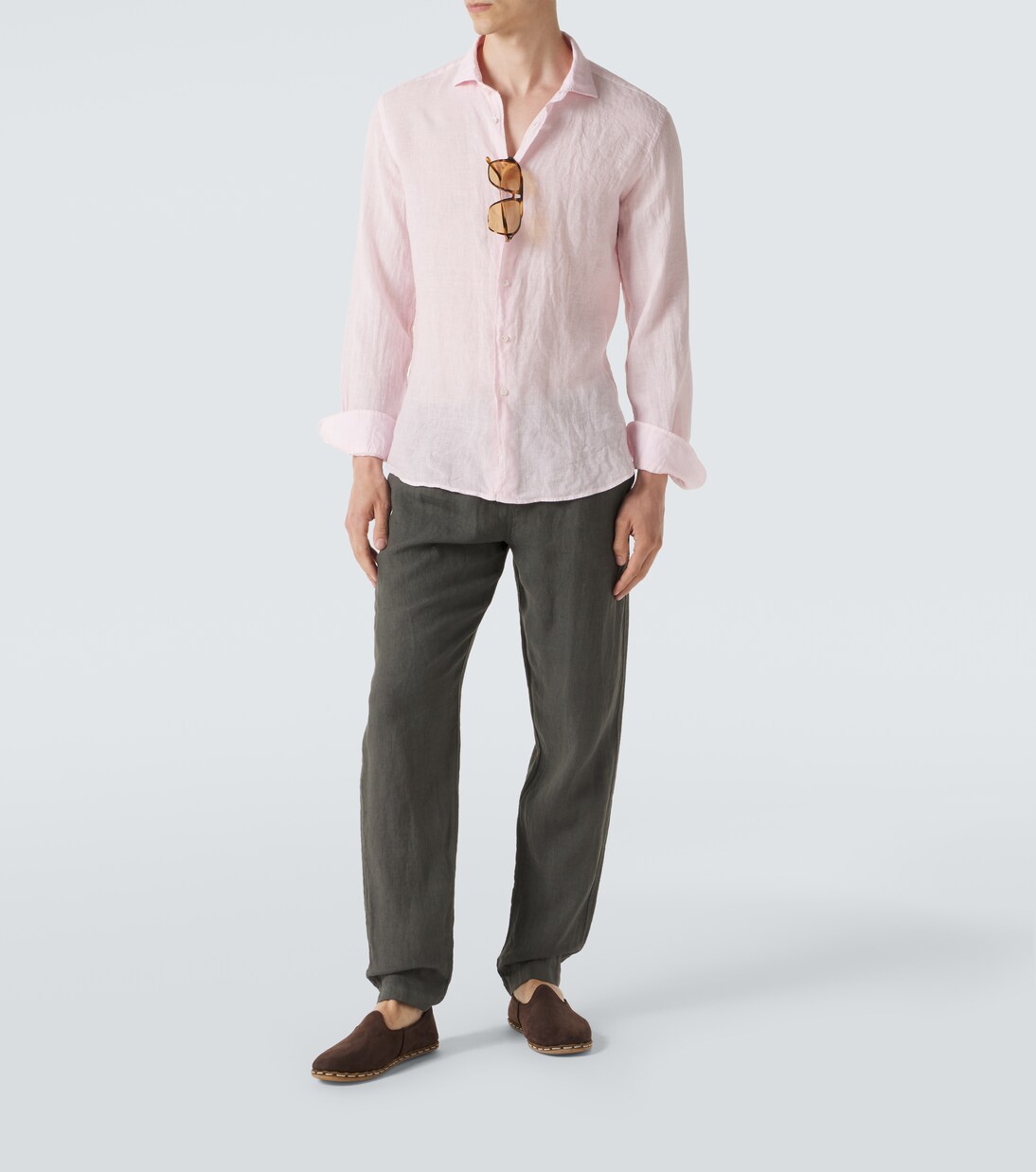 Linen straight pants | Fedeli