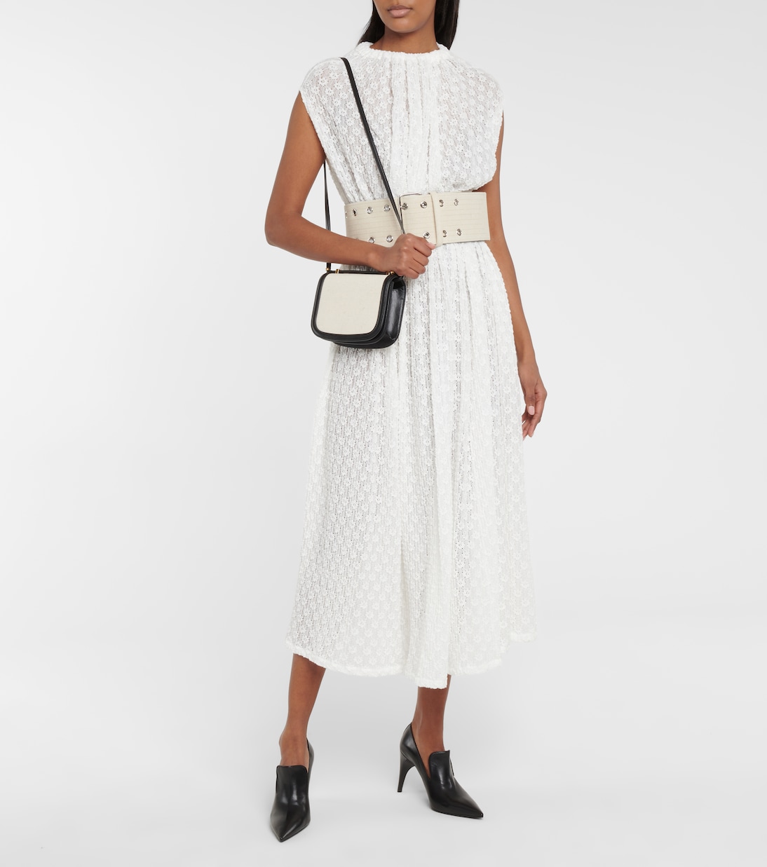 Robe midi en coton mélangé | Jil Sander