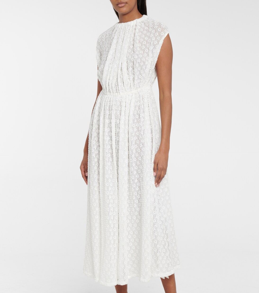 Robe midi en coton mélangé | Jil Sander