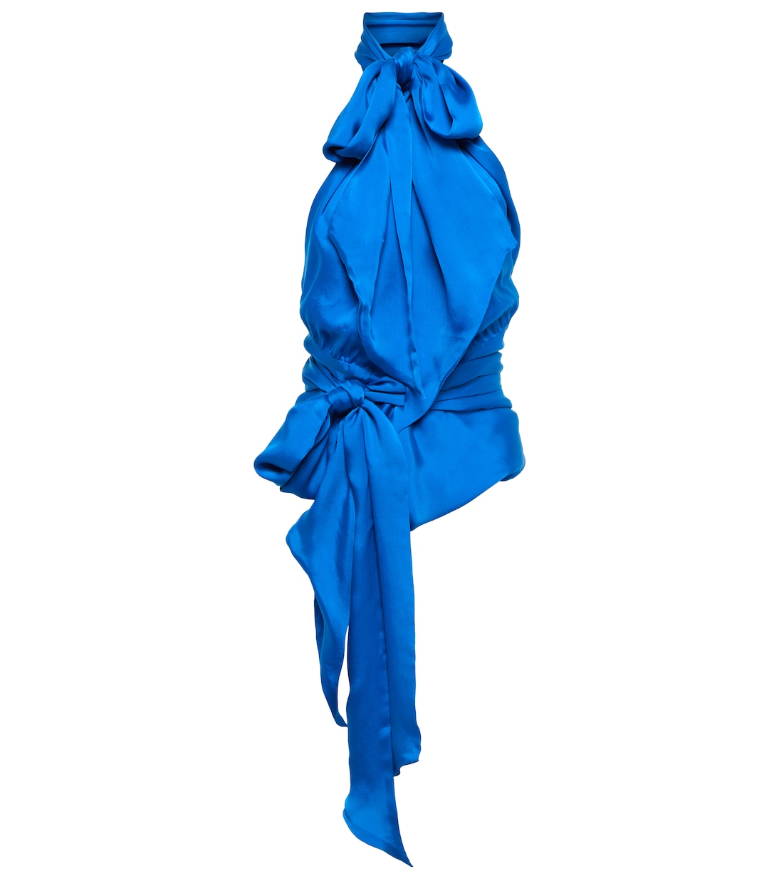 Silk charmeuse tie-neck top | Alexandre Vauthier