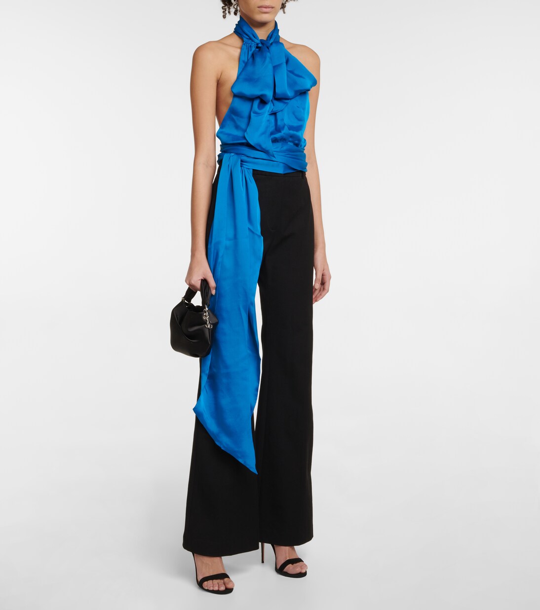 Silk charmeuse tie-neck top | Alexandre Vauthier