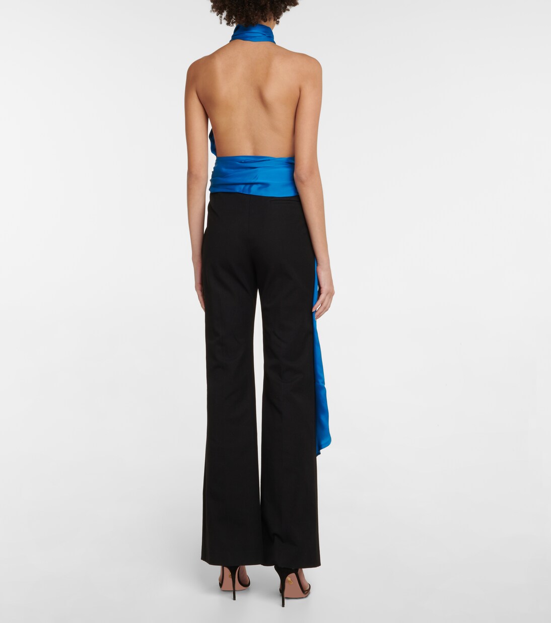 Silk charmeuse tie-neck top | Alexandre Vauthier