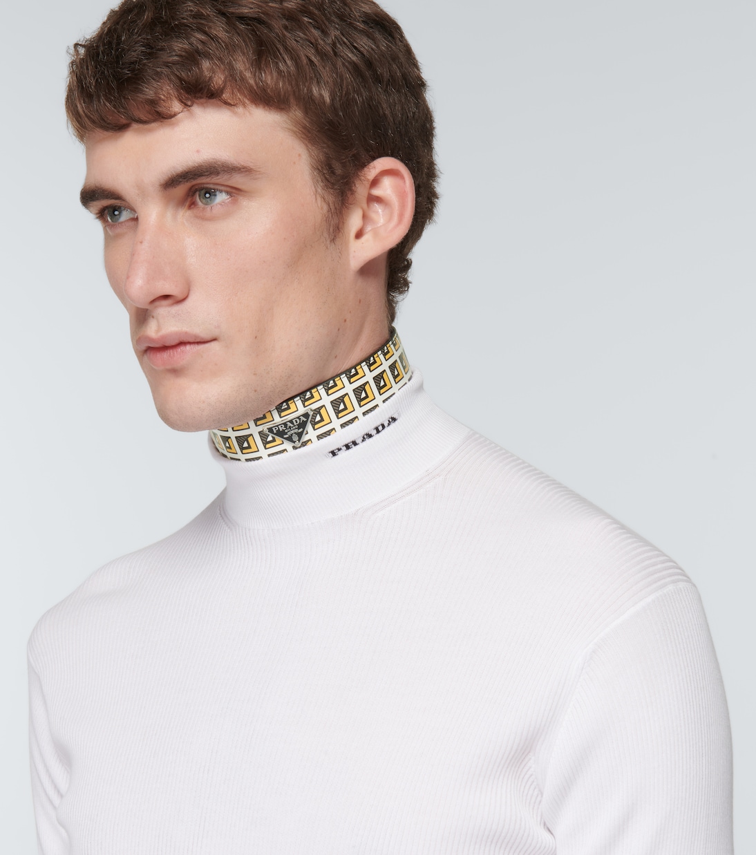 Choker in pelle con stampa | Prada