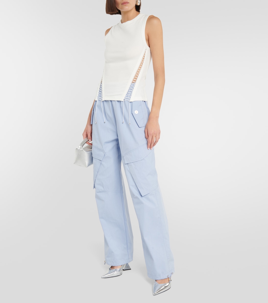 Cutout cotton-blend top | Dion Lee