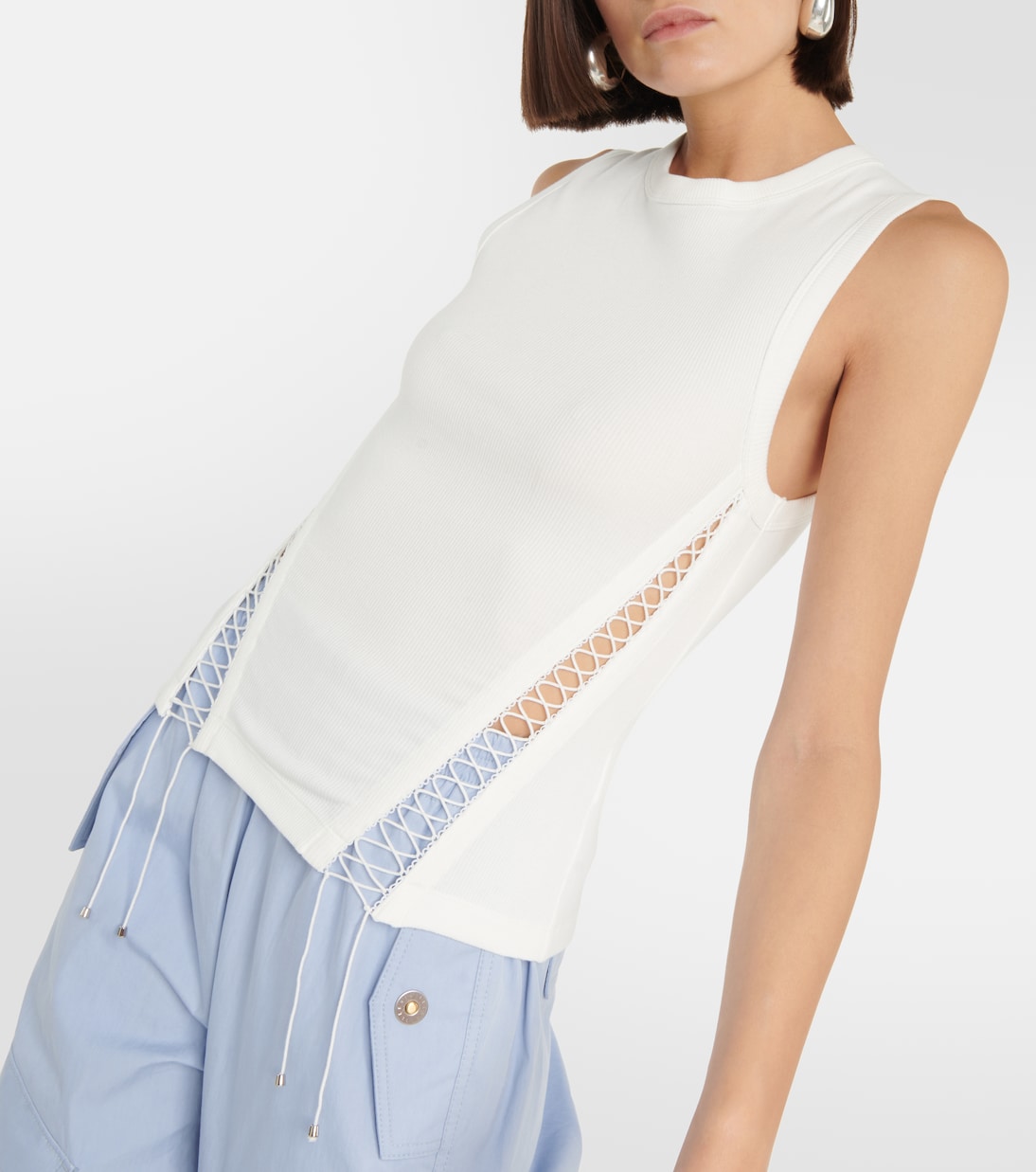 Cutout cotton-blend top | Dion Lee