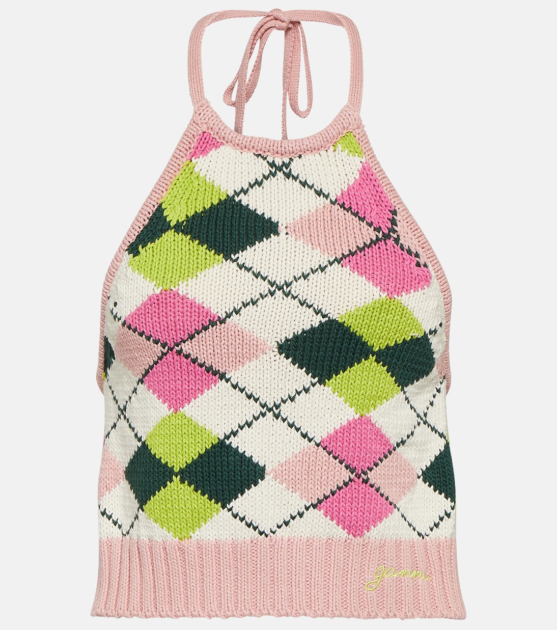 Top Argyle aus Baumwolle | Ganni