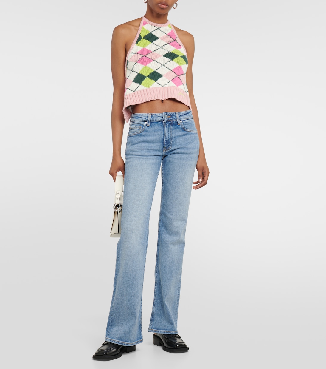 Top Argyle aus Baumwolle | Ganni