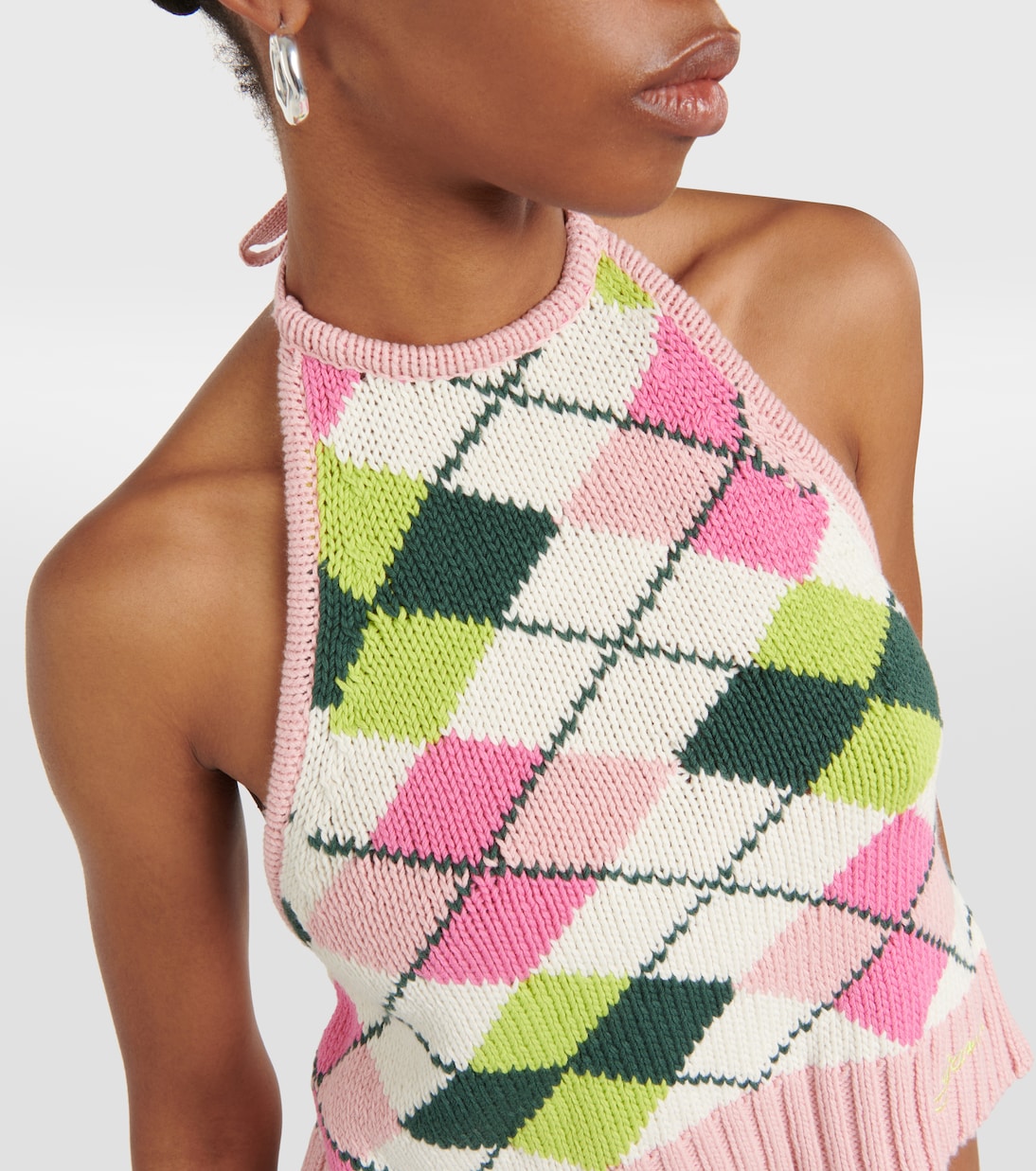 Top Argyle aus Baumwolle | Ganni