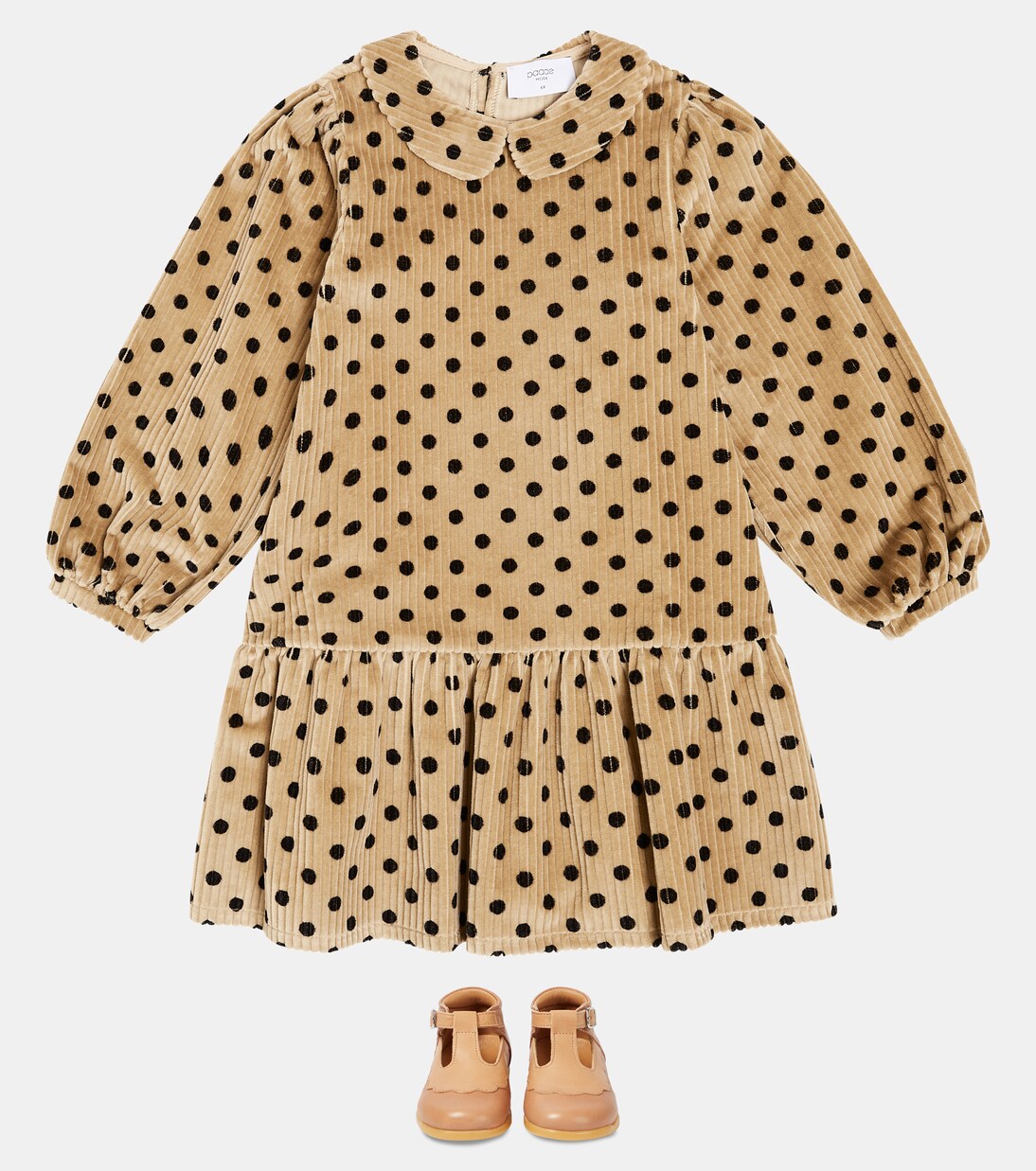 Polka-dot cotton corduroy dress | Paade Mode