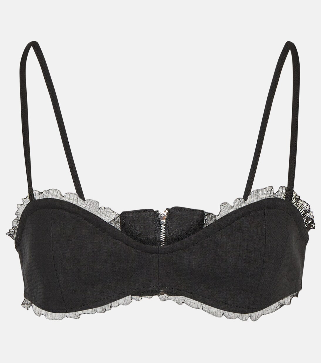 Bralette aus Baumwolle mit Spitze | Ganni