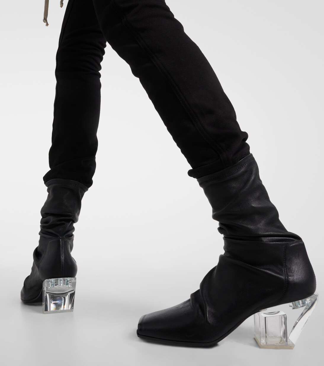 Stretch leather ankle boots  | Rick Owens