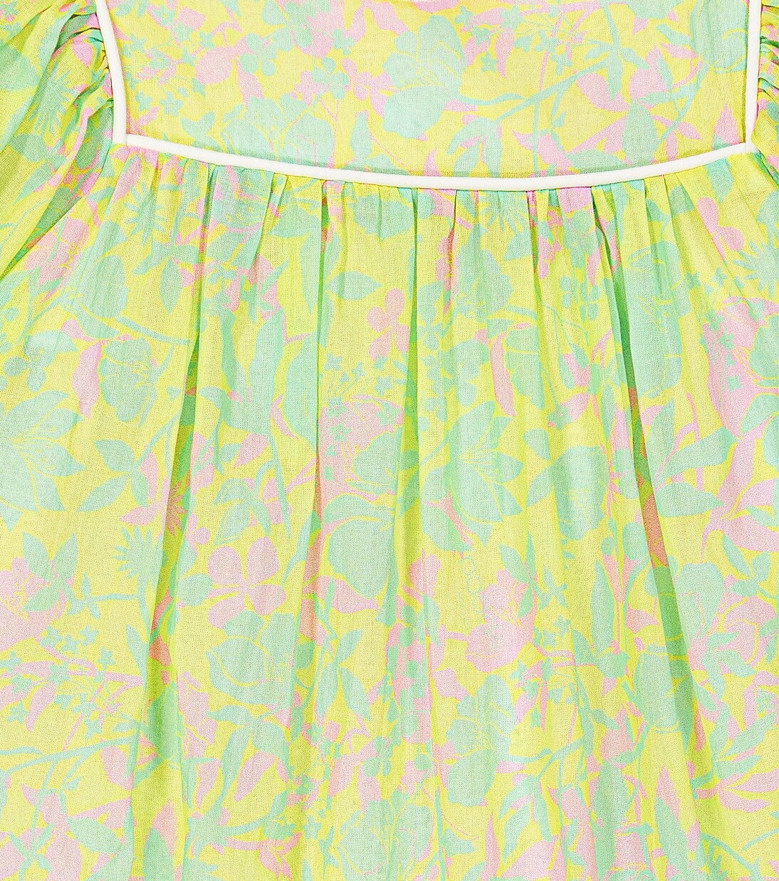 Puff-sleeve cotton chiffon dress | Paade Mode