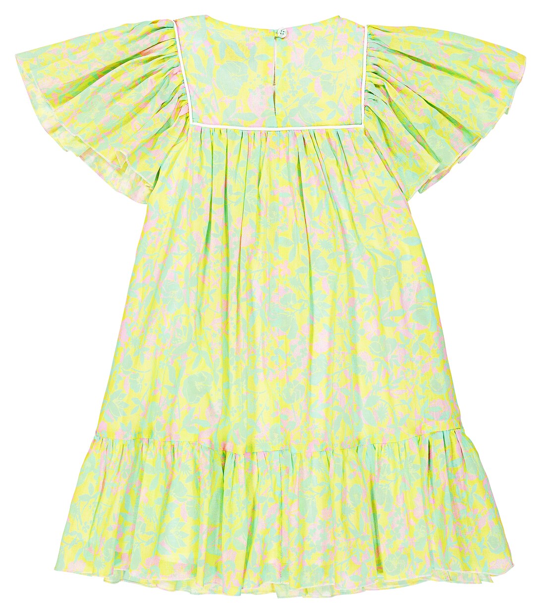 Puff-sleeve cotton chiffon dress | Paade Mode