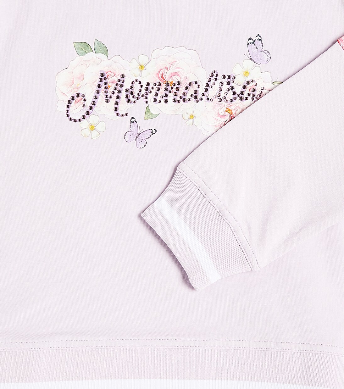Logo floral cotton jersey sweatshirt | Monnalisa