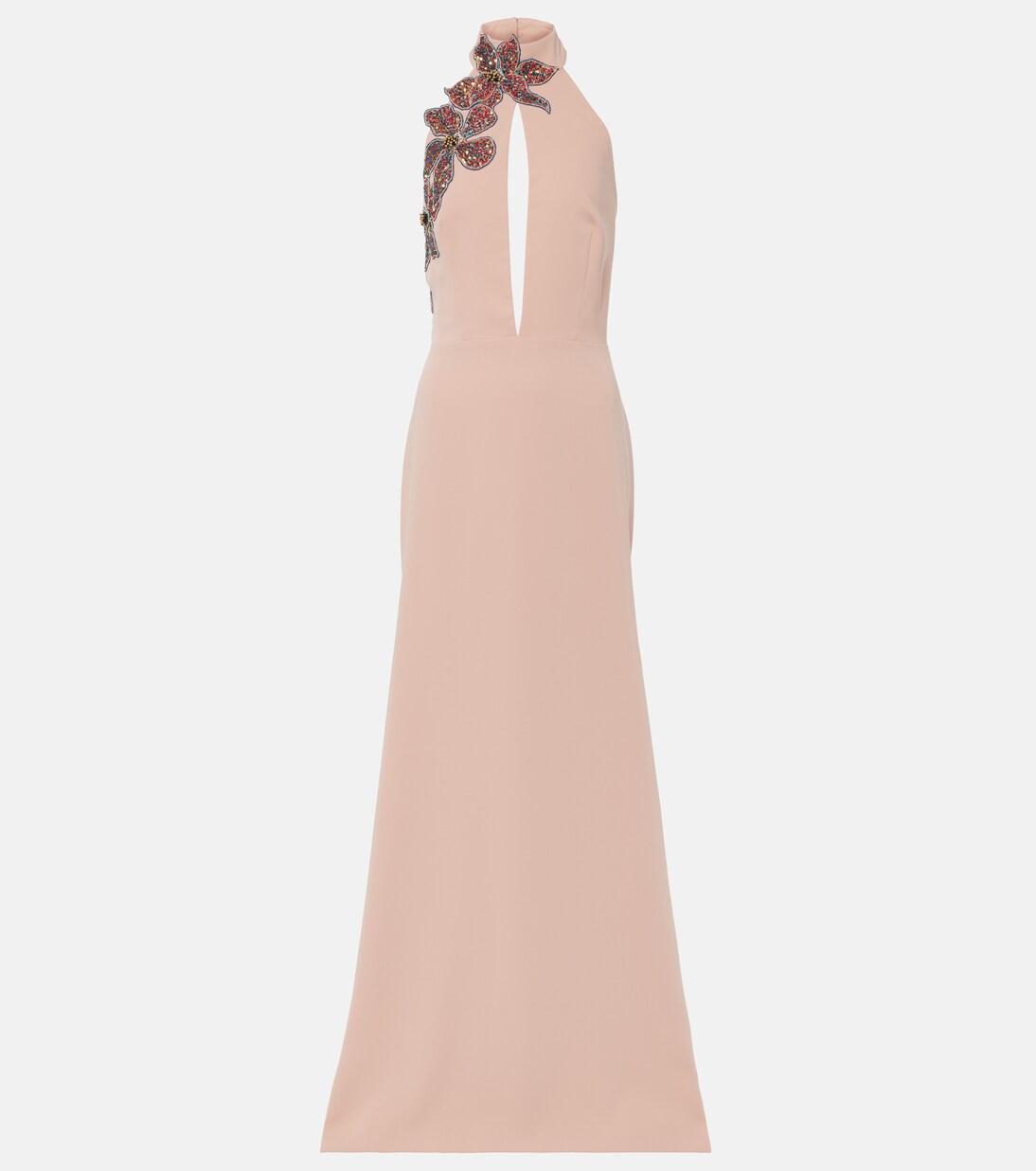 Robe longue à perles et fleurs | Costarellos