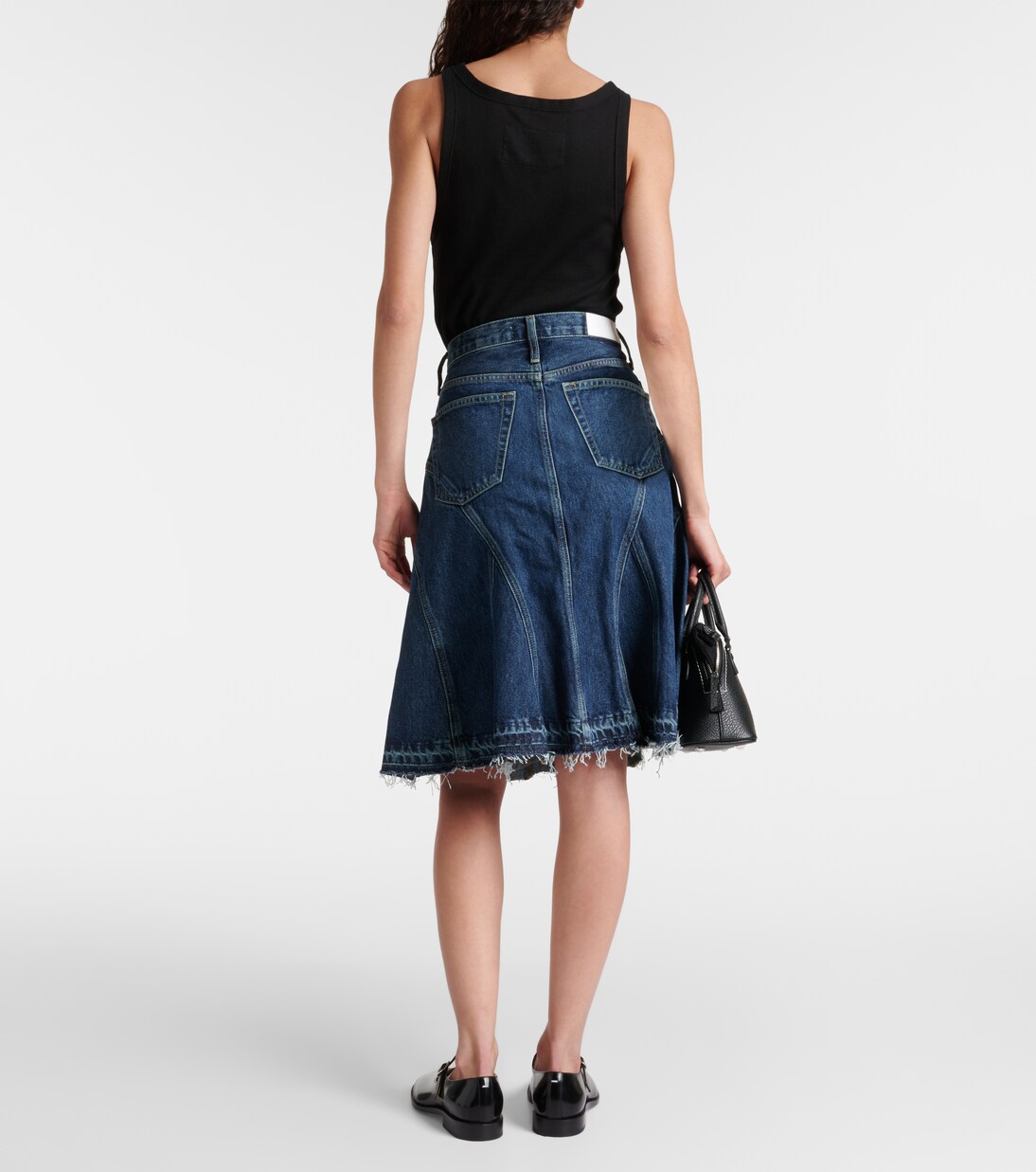 Pleated denim midi skirt | Re/Done
