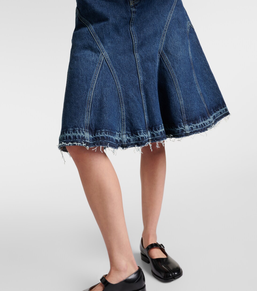 Pleated denim midi skirt | Re/Done