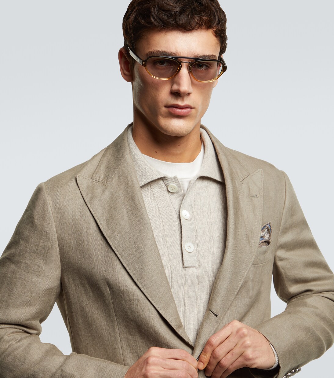 Intarsia Rays aviator sunglasses | Brunello Cucinelli