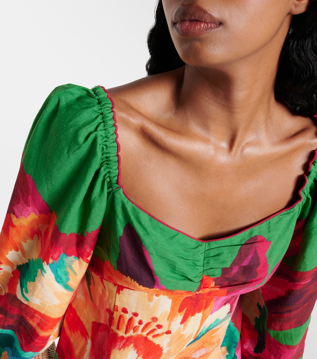 Robe Tropicart Green en lin mélangé | Farm Rio