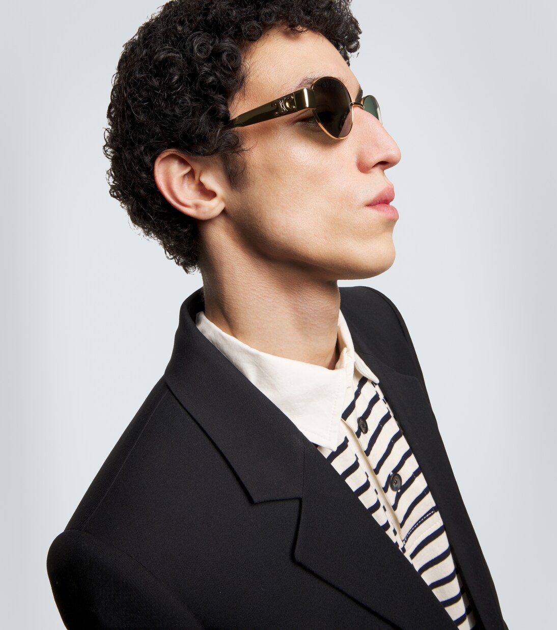 Triomphe Metal 01 oval sunglasses | Celine Eyewear