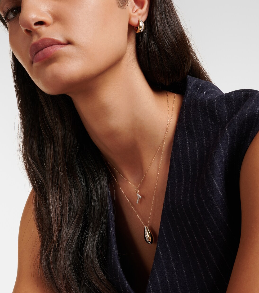 Pistachio 14kt gold necklace with diamonds | Stone and Strand