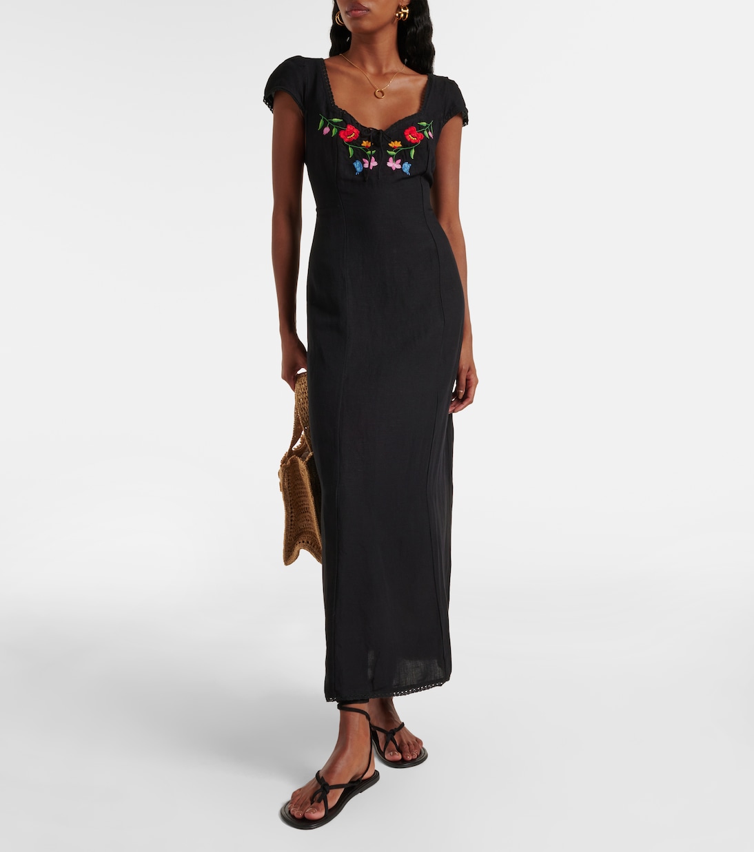 Abito midi Tahlee con ricamo | Rixo