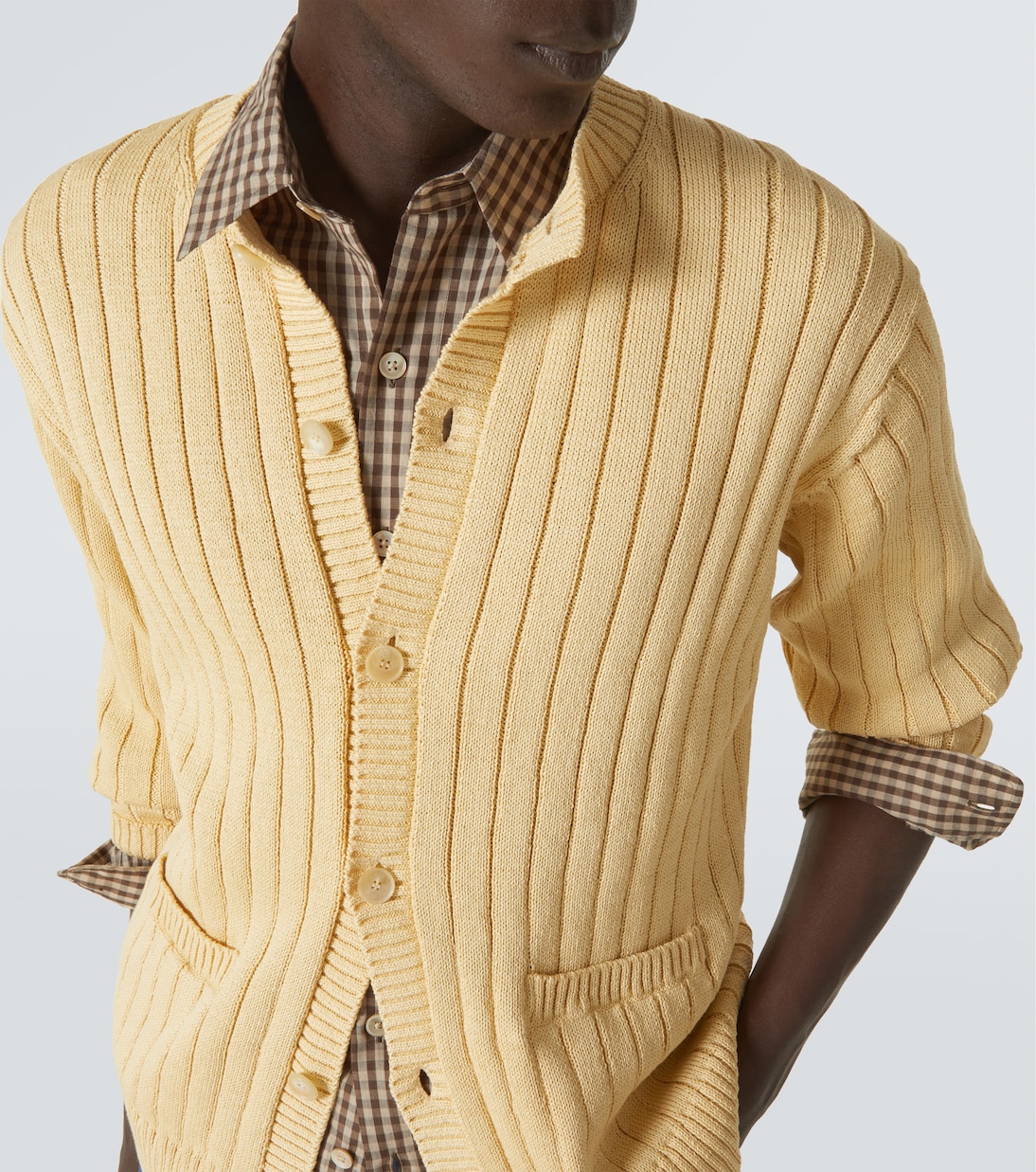 Cardigan in cotone a coste | Auralee