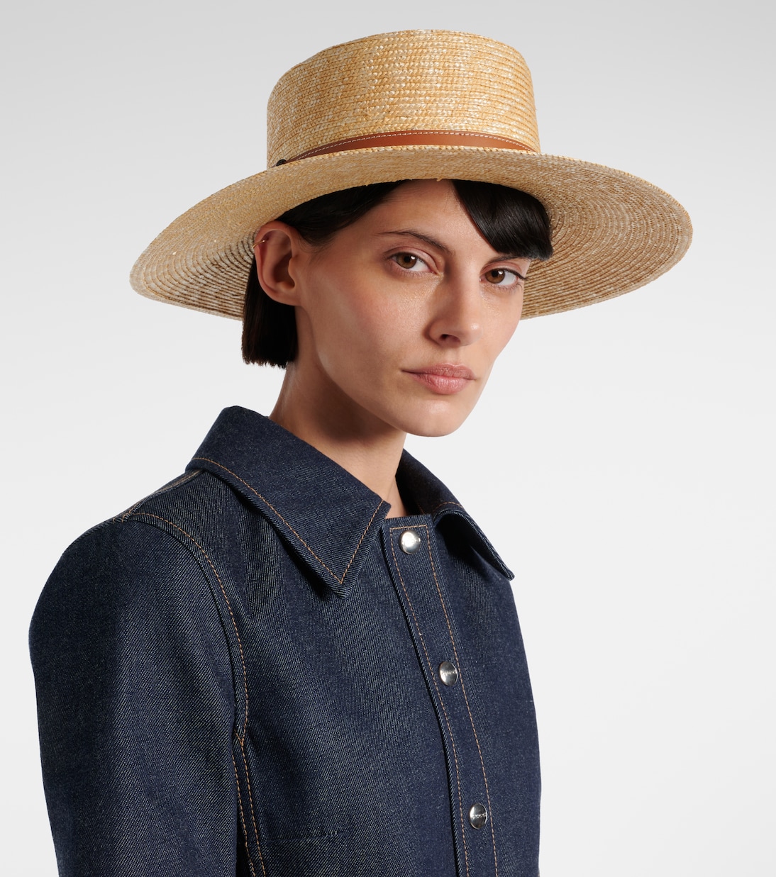 Hut GG aus Stroh mit Leder | Gucci