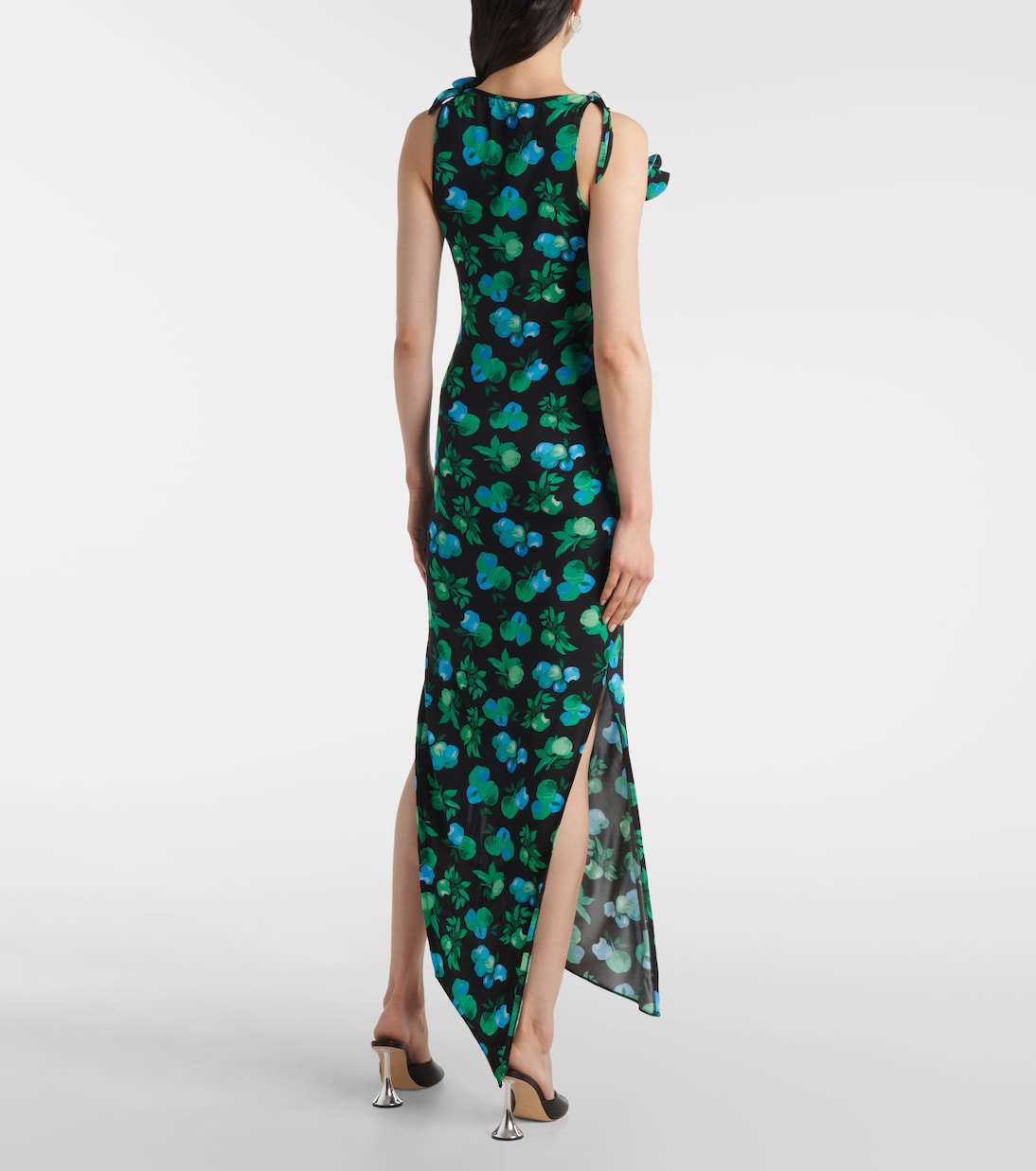 Embroidered printed asymmetric maxi dress | Coperni