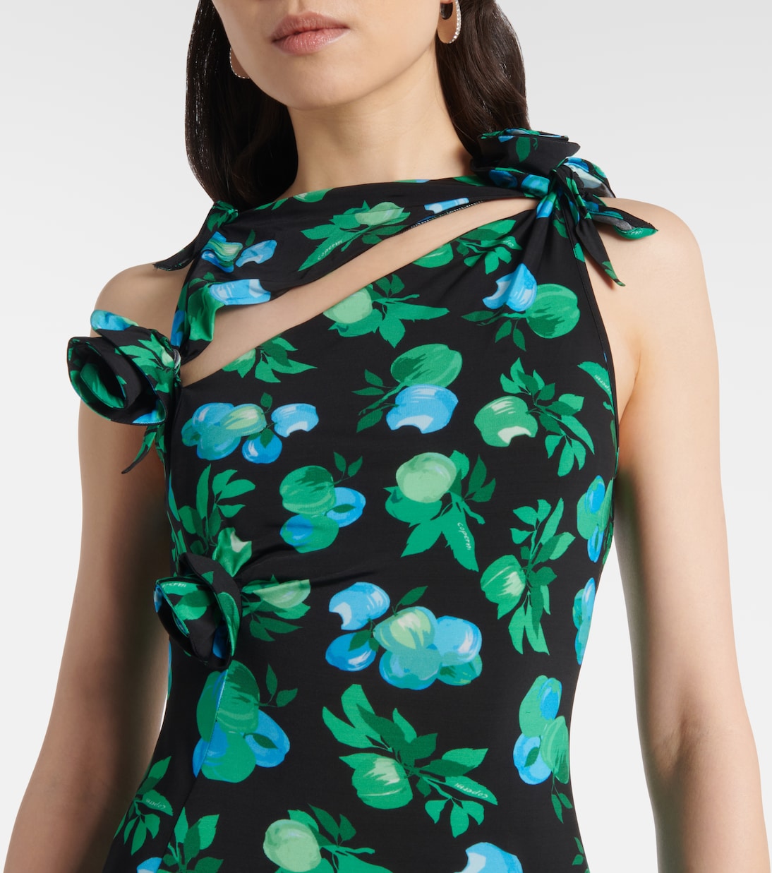 Embroidered printed asymmetric maxi dress | Coperni