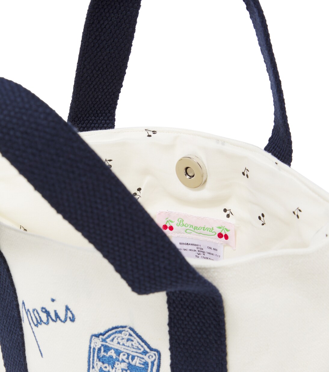 Cabas canvas shoulder bag | Bonpoint