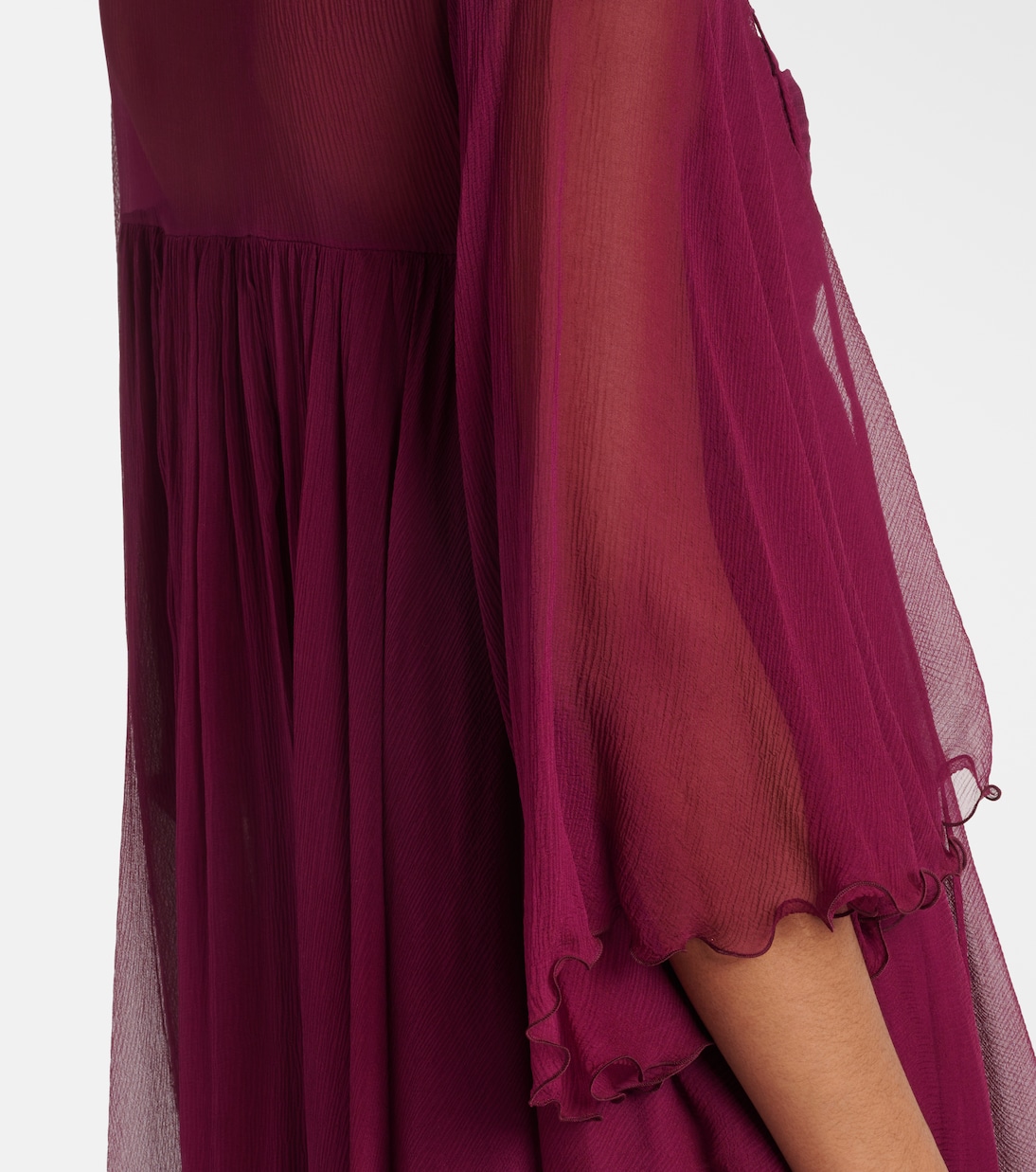 Sheer ruched silk minidress | Chloé