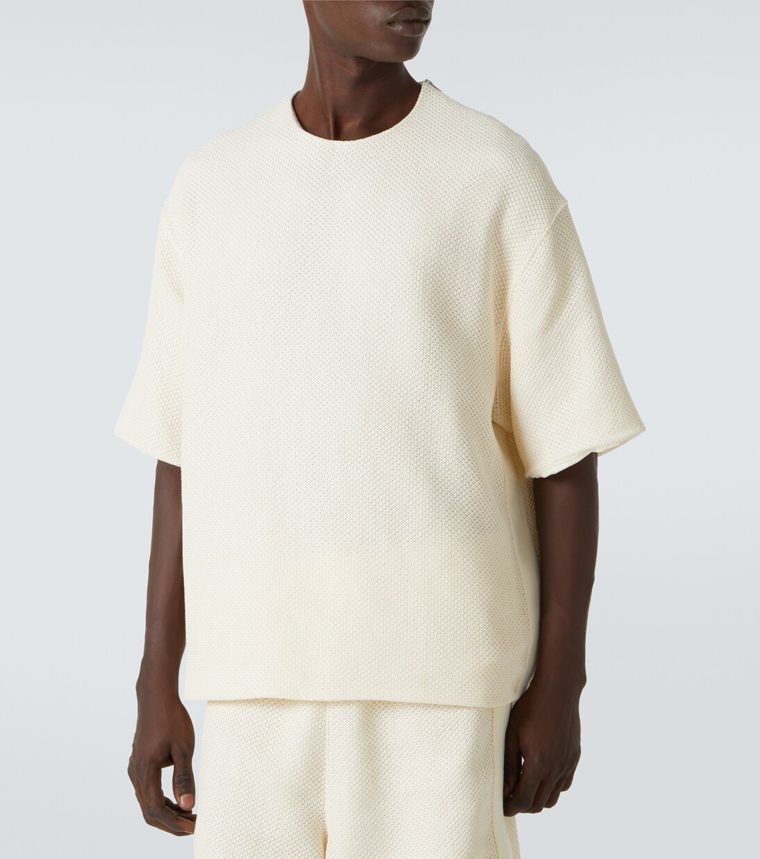 T-shirt in misto cotone con zip | Jil Sander