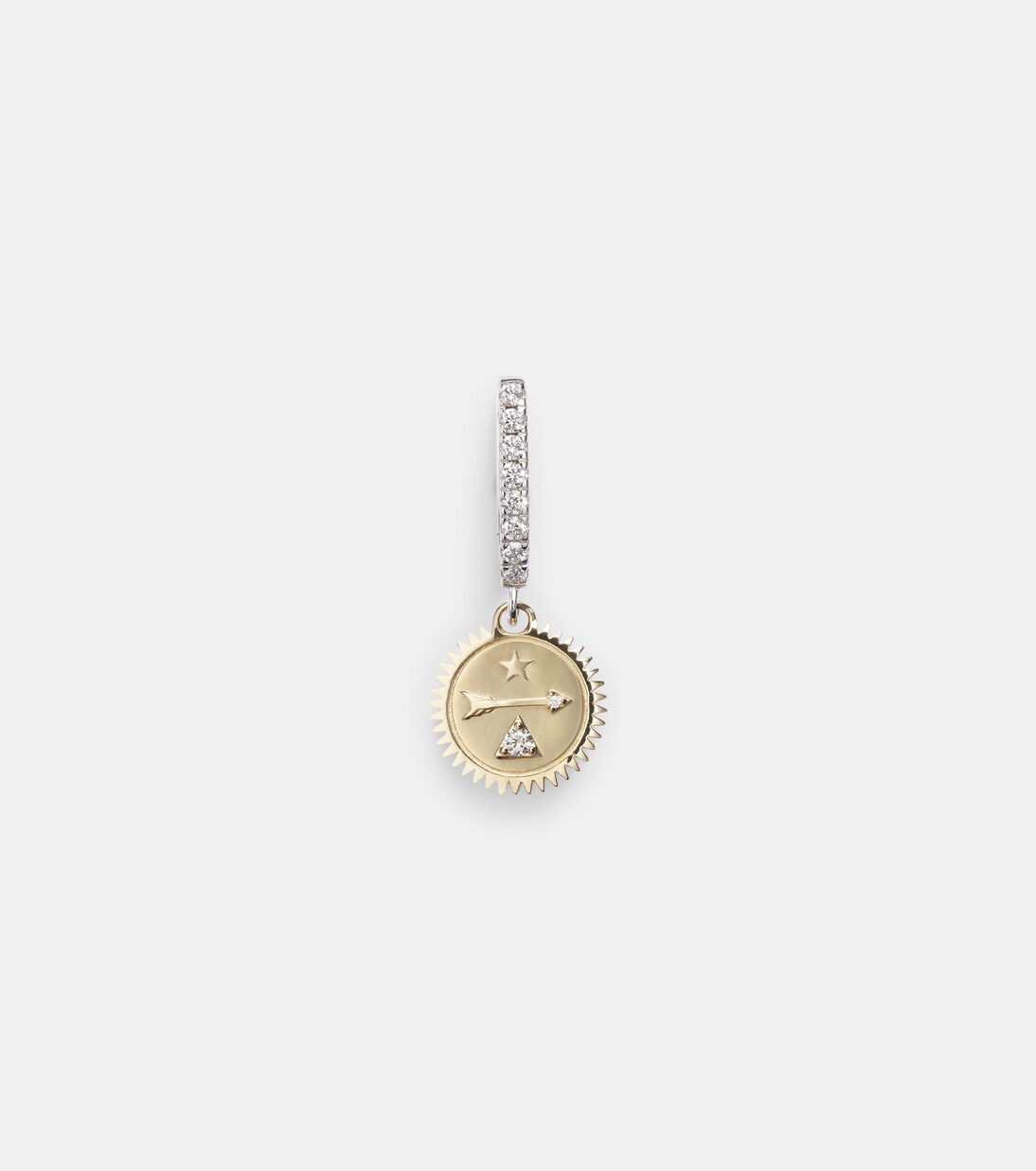 Einzelner Ohrring Dream Mini aus 18kt Weiß- und Gelbgold mit Diamanten | FoundRae