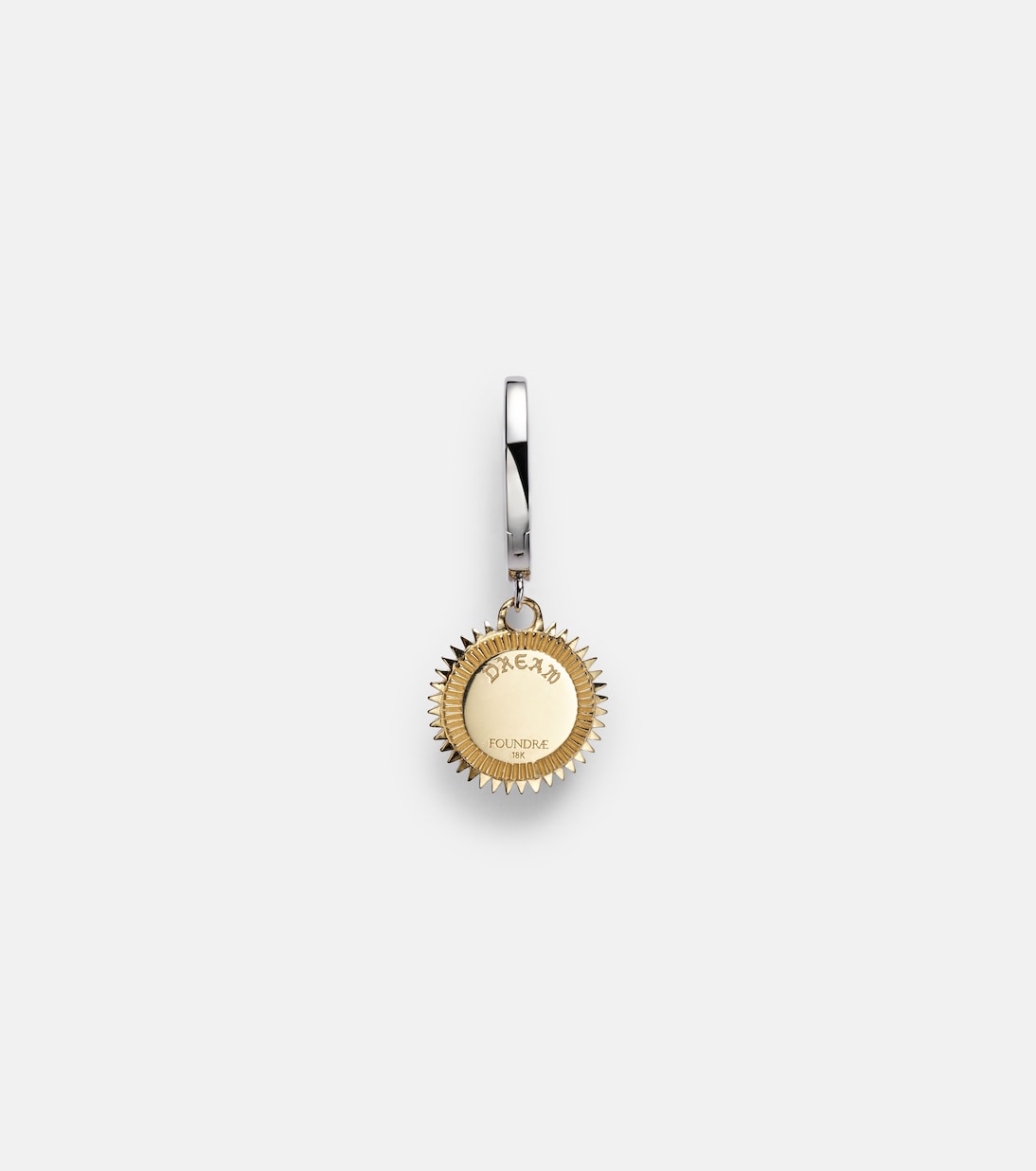 Einzelner Ohrring Dream Mini aus 18kt Weiß- und Gelbgold mit Diamanten | FoundRae
