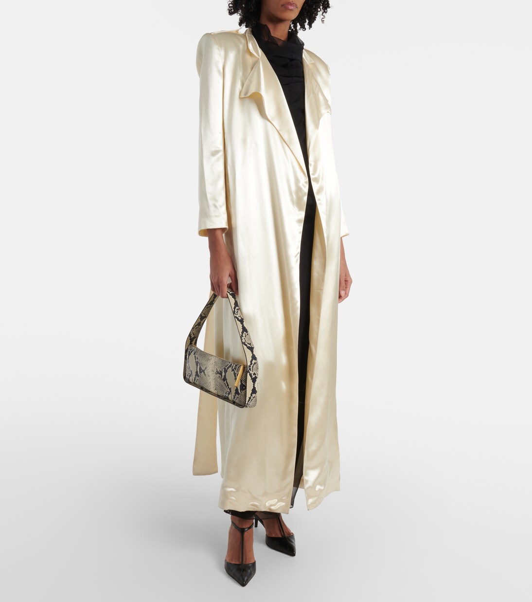 Lori snake-effect leather shoulder bag | Khaite