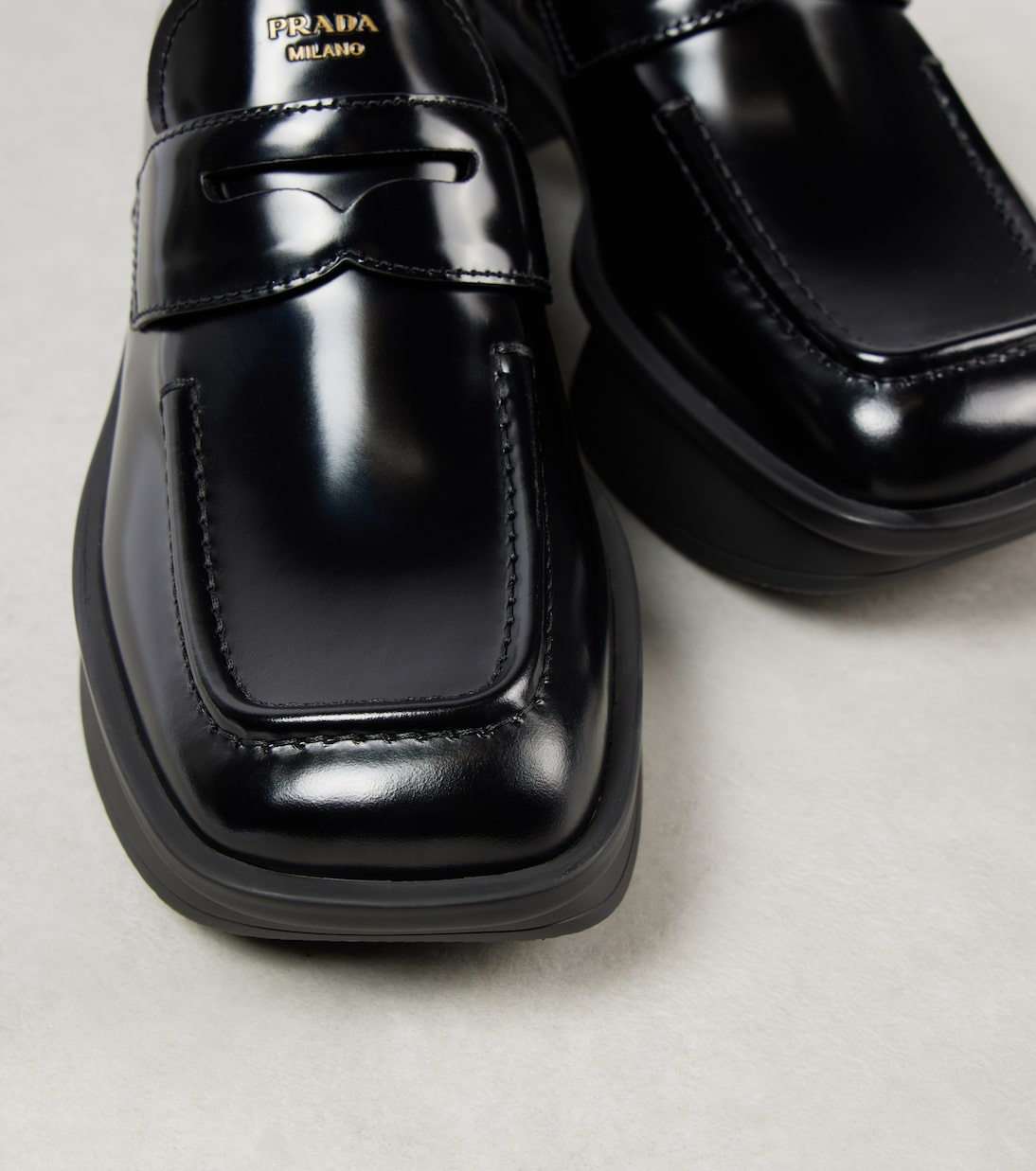 Equal leather penny loafers | Prada
