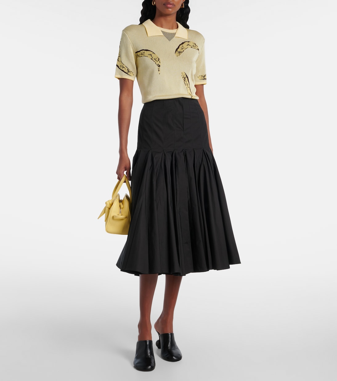 Agave flared cotton poplin midi skirt | Jacquemus