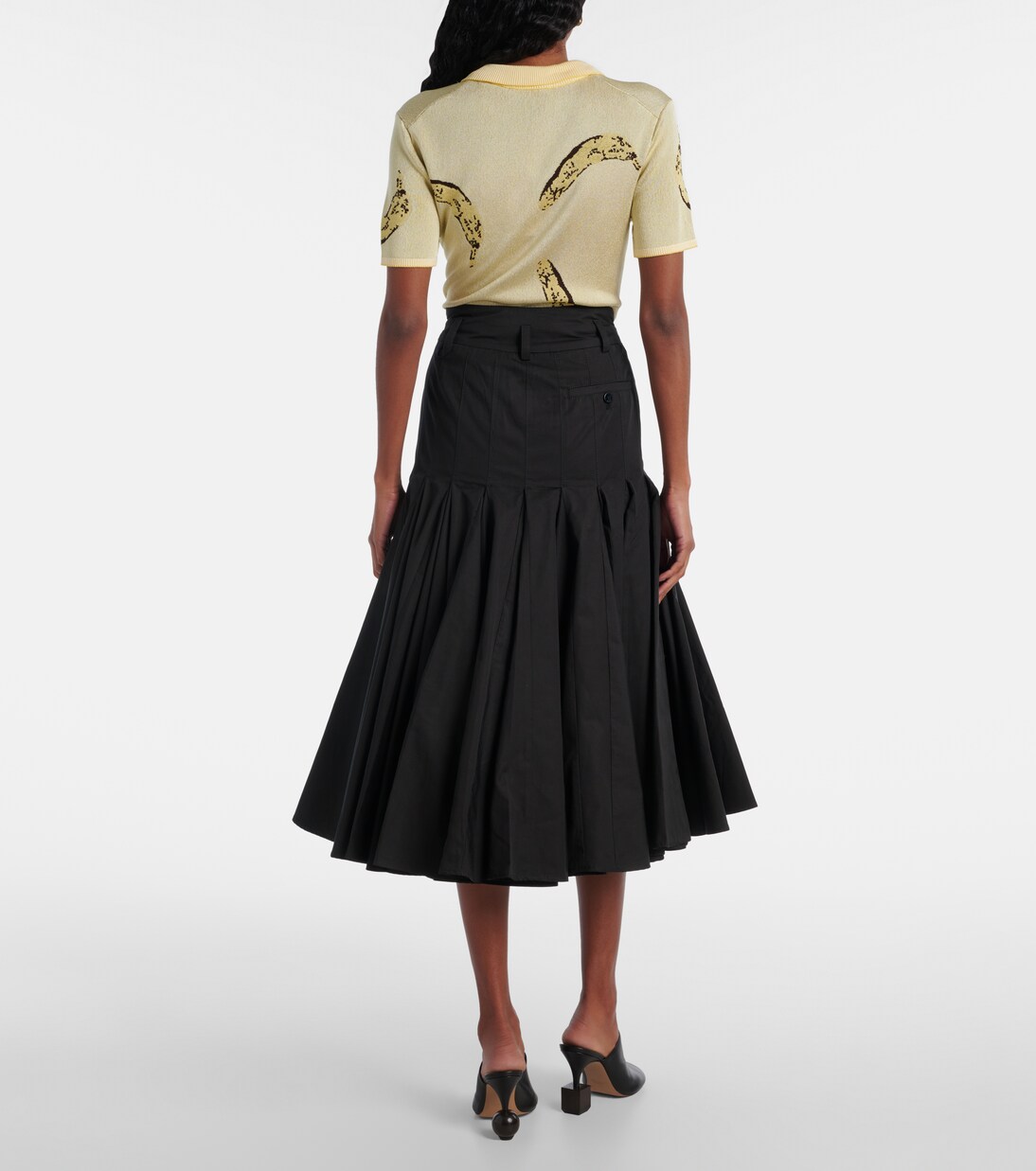 Agave flared cotton poplin midi skirt | Jacquemus