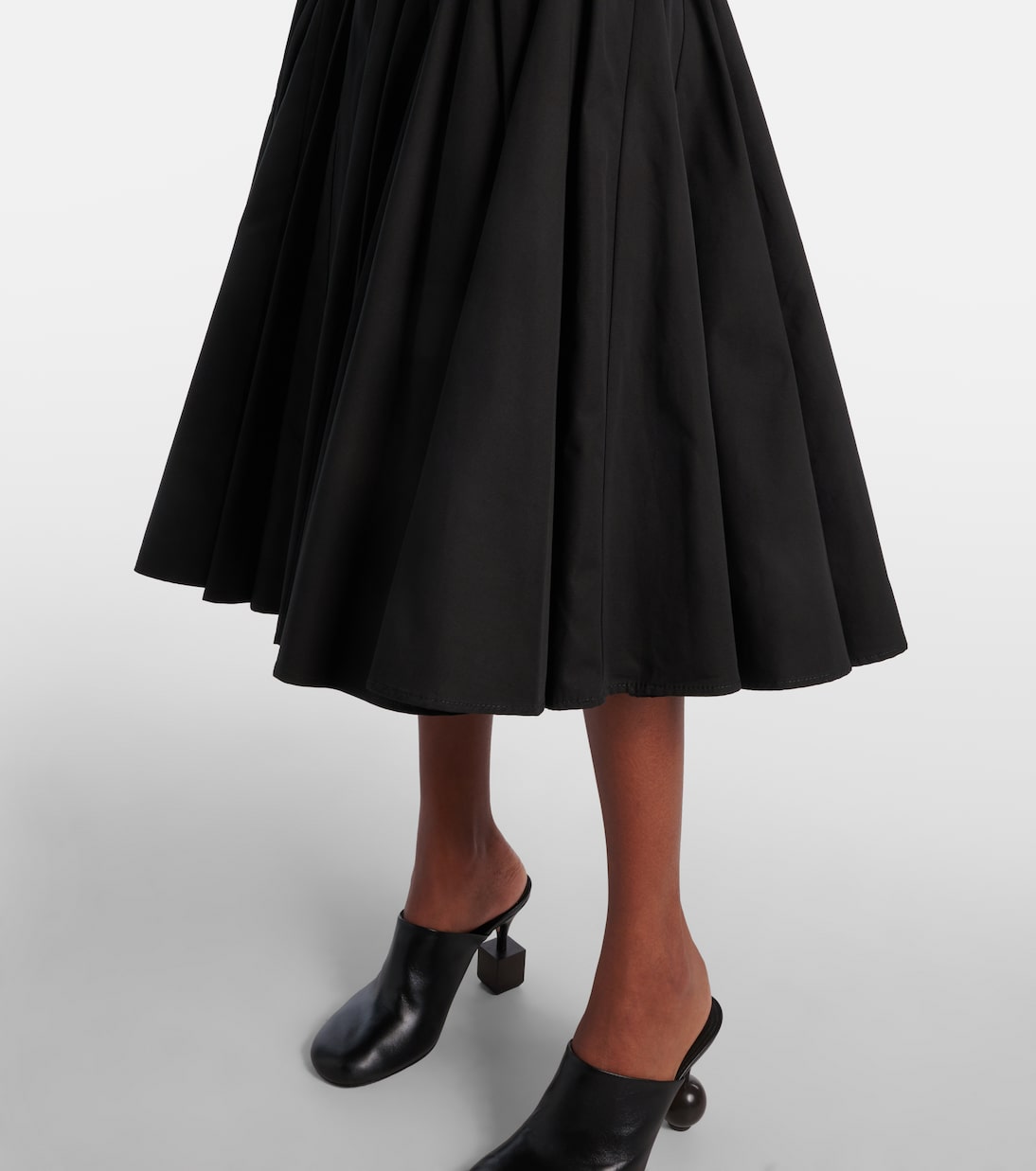 Agave flared cotton poplin midi skirt | Jacquemus