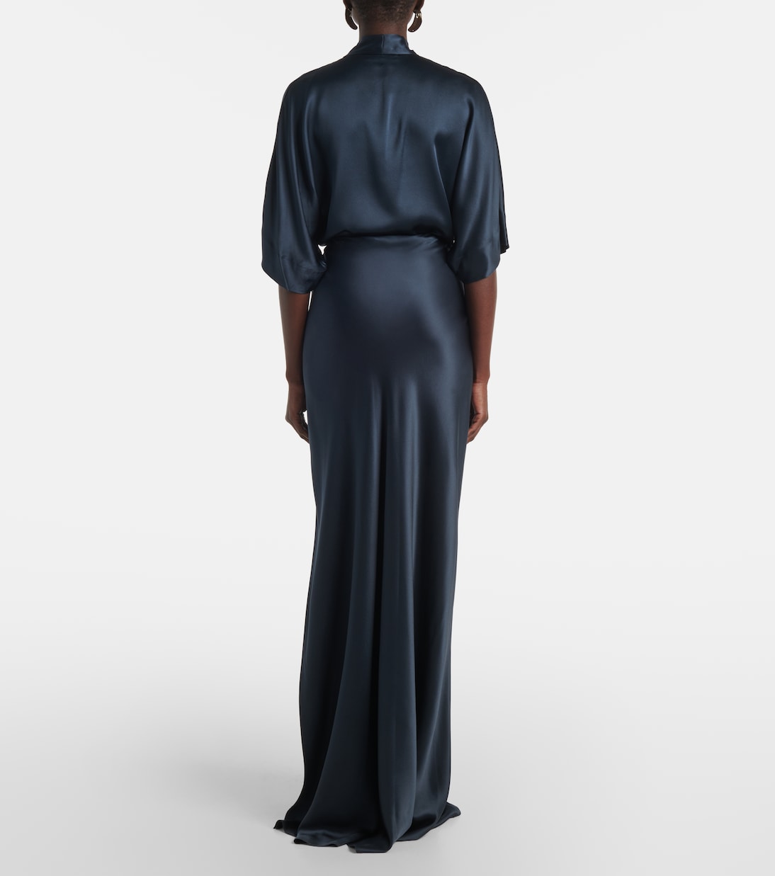 Asymmetric silk satin maxi skirt | The Sei